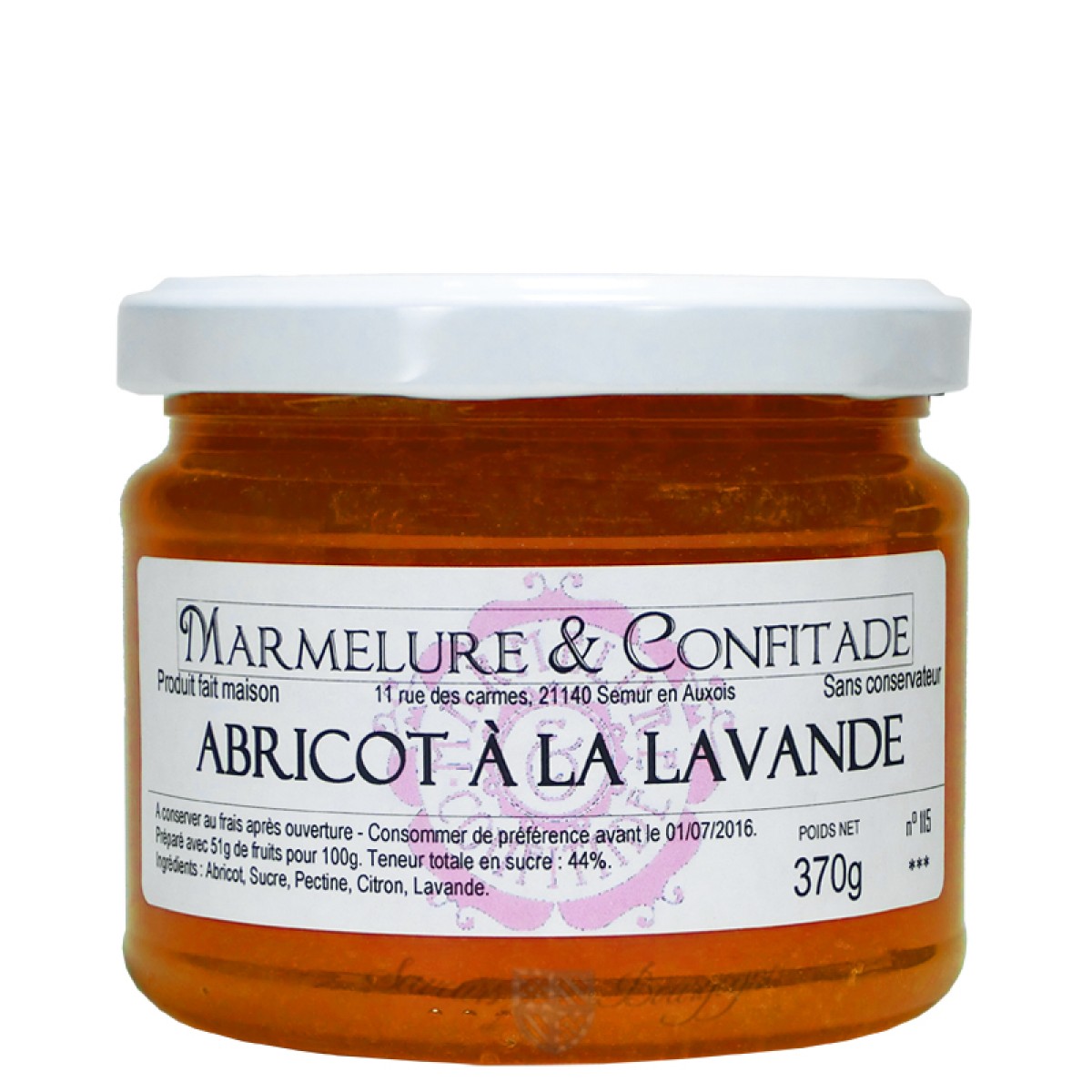 Confiture Abricot à la lavande 370g Marmelure & Confitade Saveurs de