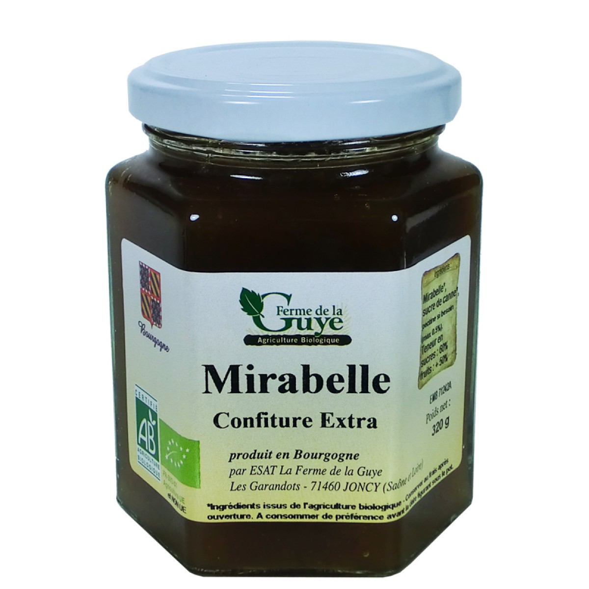 Confiture Mirabelle 320g bio ferme de Guye - Saveurs de ...