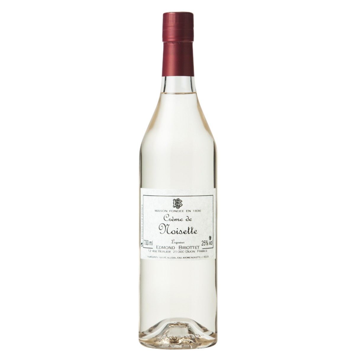 Noisette Crème 25 70cl Briottet Saveurs de Bourgogne Vente de