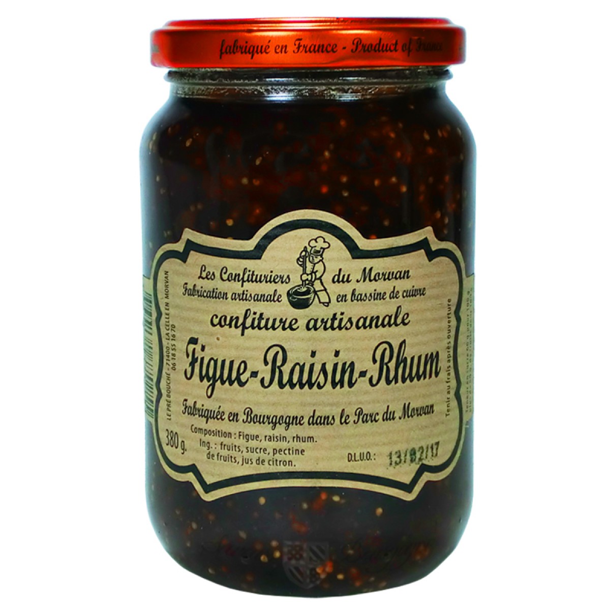 Confiture FigueRaisinRhum 380g Confiturier du Morvan Saveurs de