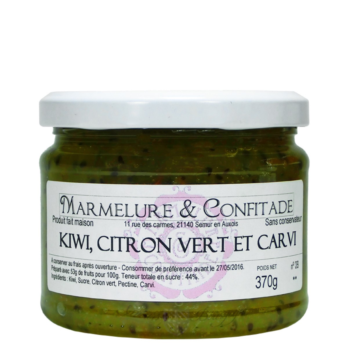 Confiture Kiwi, citron vert et carvi 370g Marmelure & Confitade