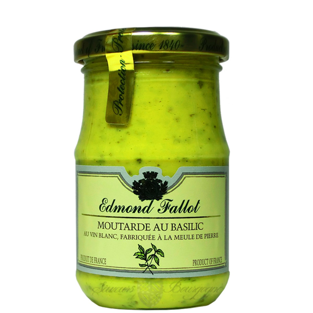 Moutarde au Basilic au vin Blanc 210g Fallot Saveurs de Bourgogne