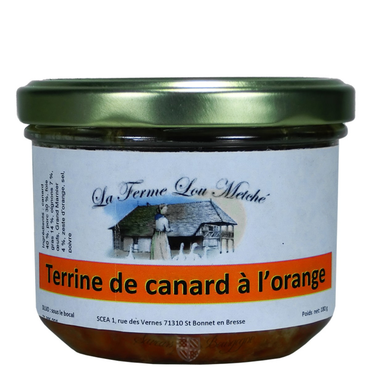 Terrine de canard à l'orange 180g Saveurs de Bourgogne Vente de