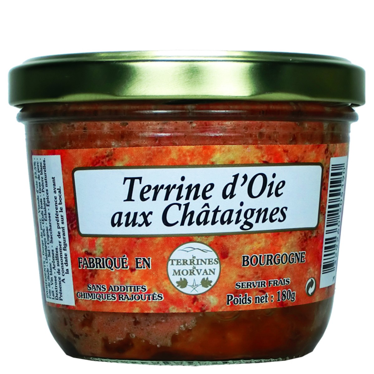 Terrine d'oie aux châtaignes 180g Saveurs de Bourgogne Vente de