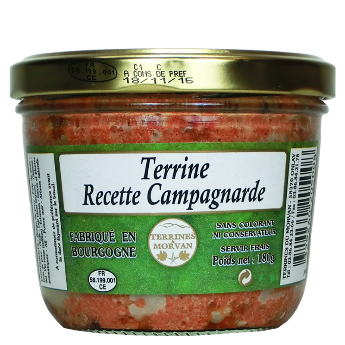 Terrine Recette Campagnarde 180g Saveurs de Bourgogne Vente de