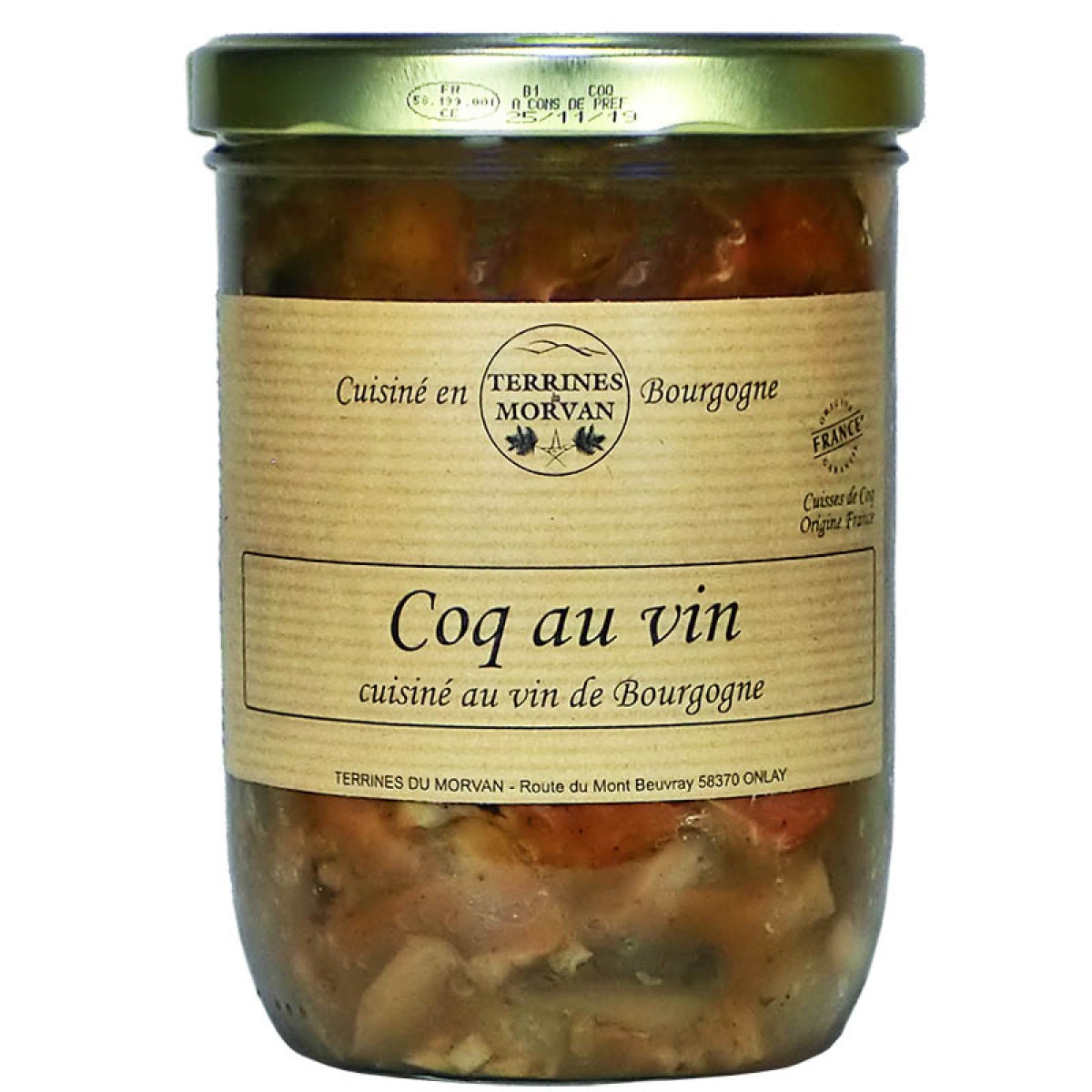 Coq au vin de Bourgogne 750g - Saveurs de Bourgogne - Vente de produits ...