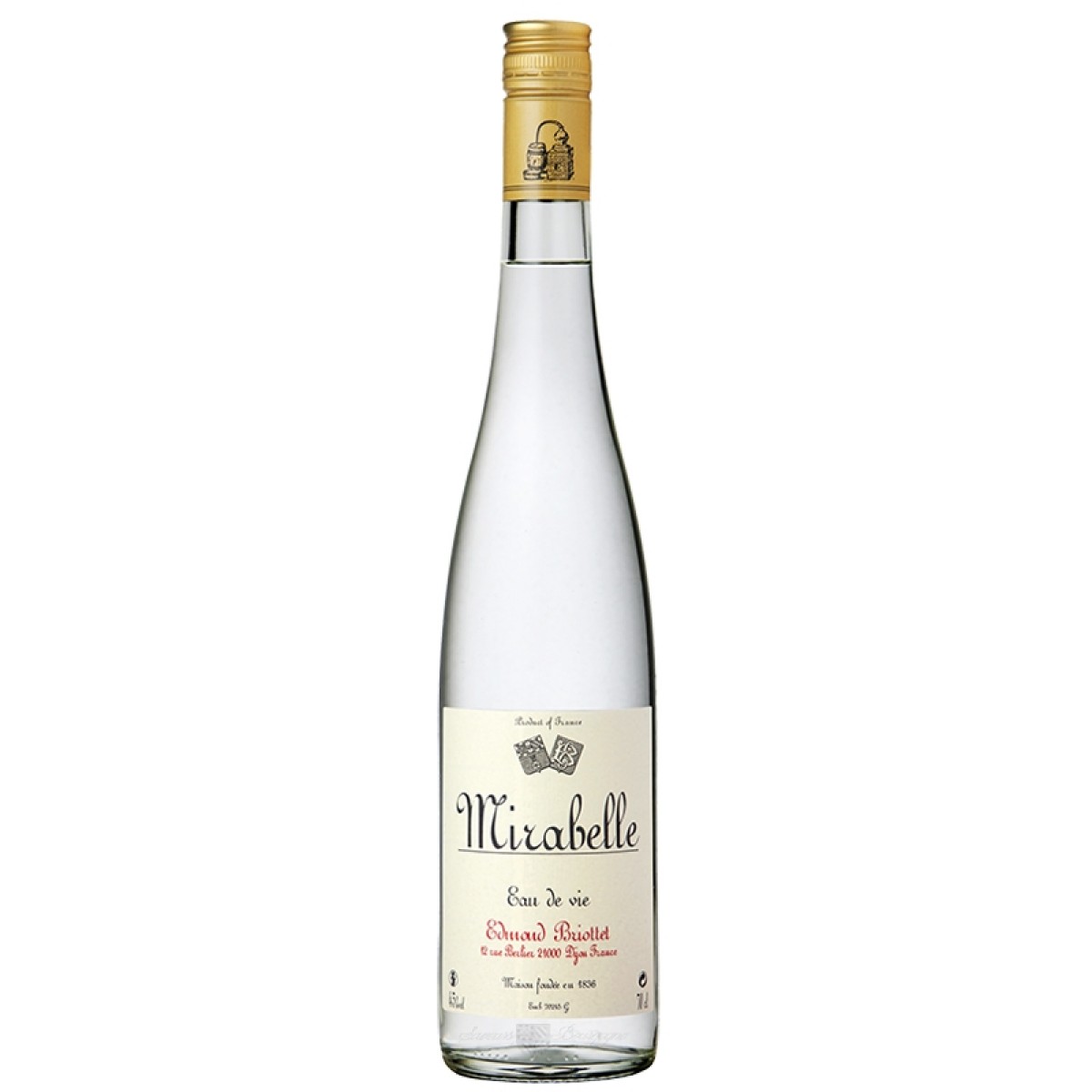 Mirabelle Eau de Vie 45 70cl Briottet Saveurs de Bourgogne Vente