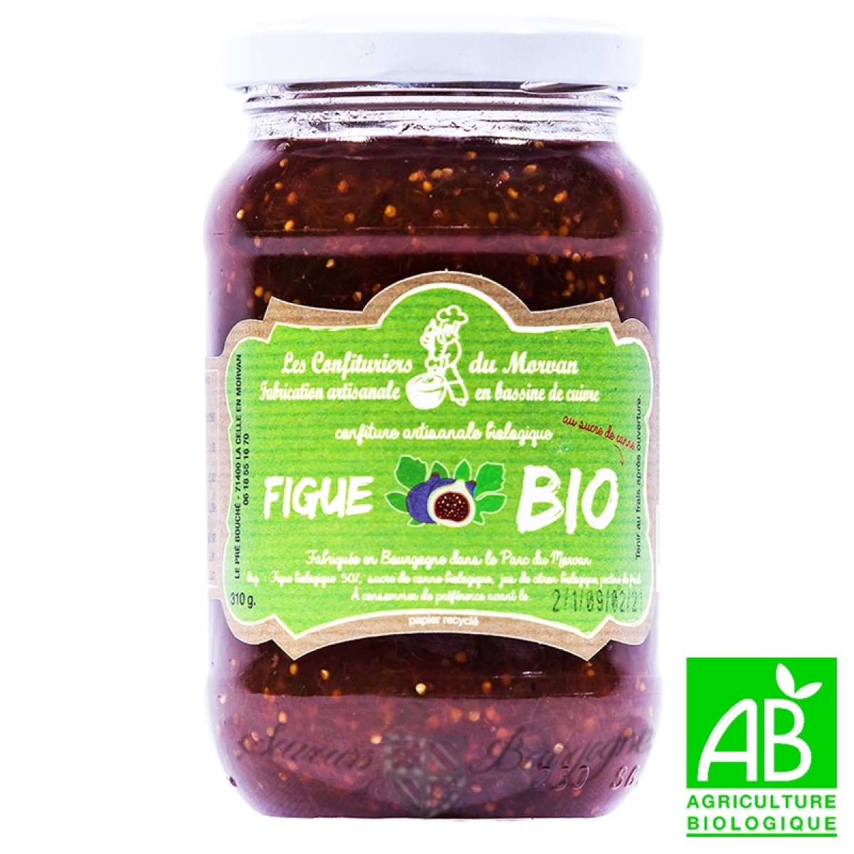 Confiture Figue Bio 310g Confiturier du Morvan Saveurs de Bourgogne