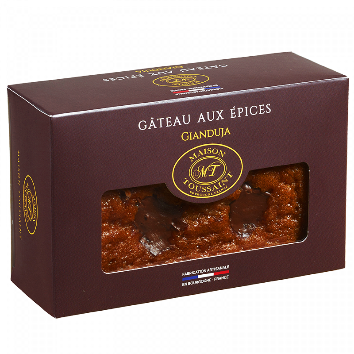 Gâteau aux épices 'Coeur fondant chocolat Gianduja' 240g Toussaint -  Saveurs de Bourgogne - Vente de produits du terroir