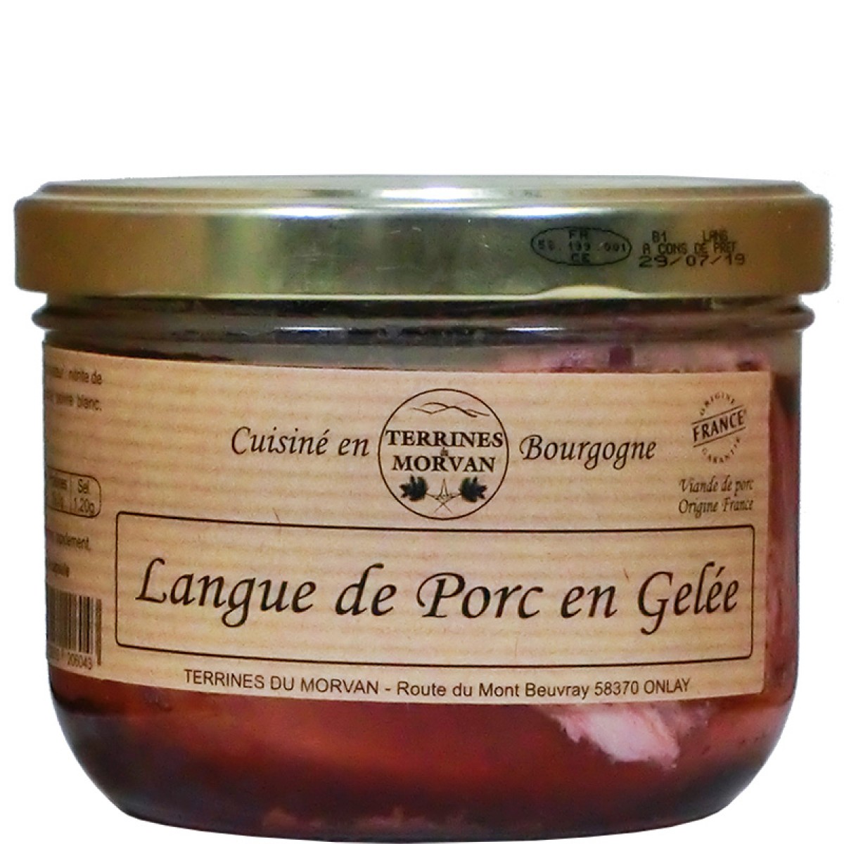 Langue de porc en gelée 350g Saveurs de Bourgogne Vente de produits du terroir