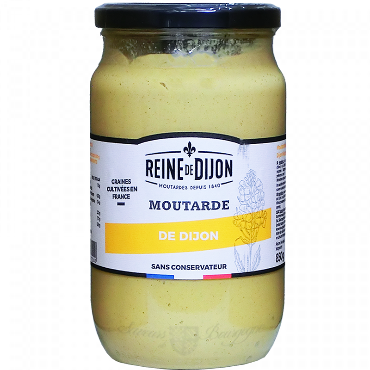 Moutarde de Dijon 850g sans conservateur Reine de Dijon - Saveurs de