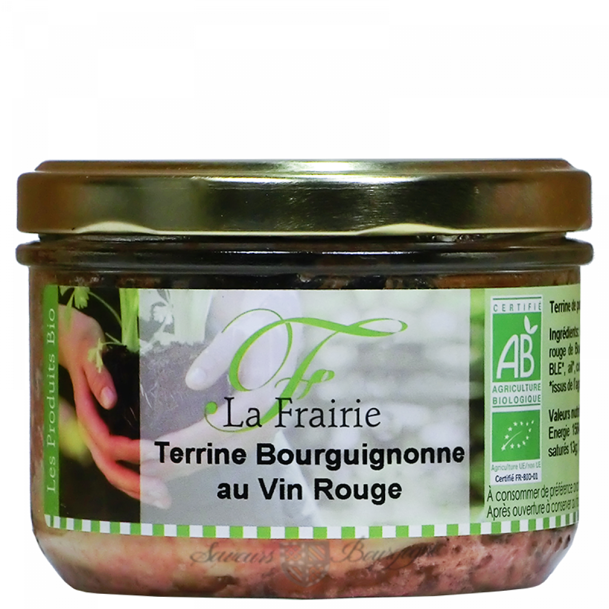 Terrine Bourguignonne au vin rouge Bio 180g Terrines Salé Saveurs de Bourgogne Vente de