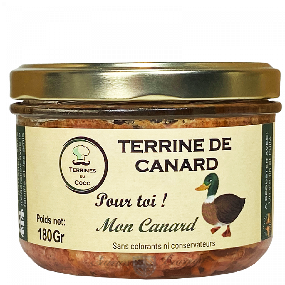 Terrine de canard "Mon canard" 180g Coco Saveurs de Bourgogne