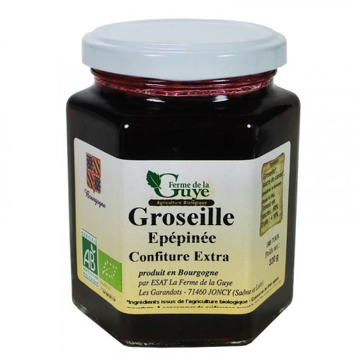 Confiture Groseille épépinée 320g bio Ferme de Guye