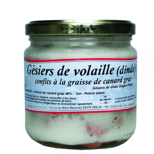 Gésiers de volaille confits à la graisse de canard 400g