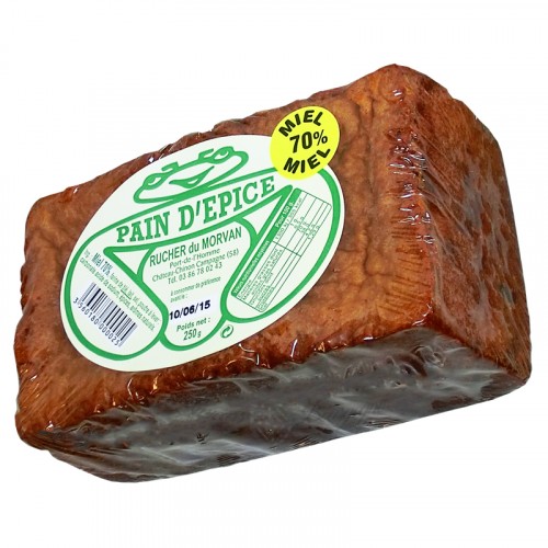 Pain d'épices 70% miel 250g