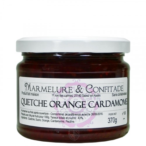Confiture Quetsche, orange et cardamone 370g Marmelure & Confitade
