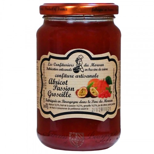 Confiture Abricot Passion Groseille 380g Confiturier du Morvan