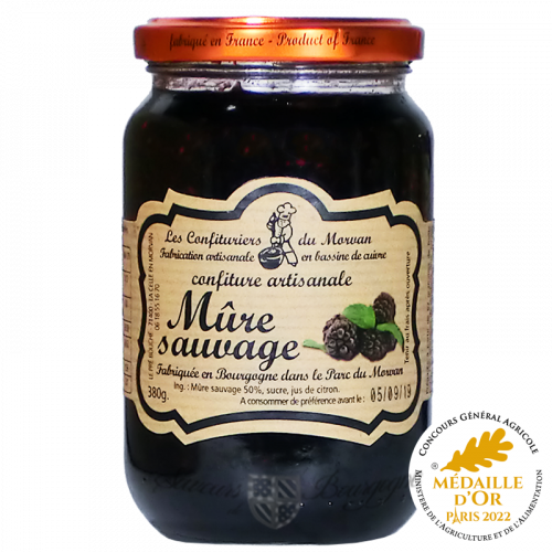 Confiture Mûre sauvage 380g Confiturier du Morvan Médaille Or CGA 2022