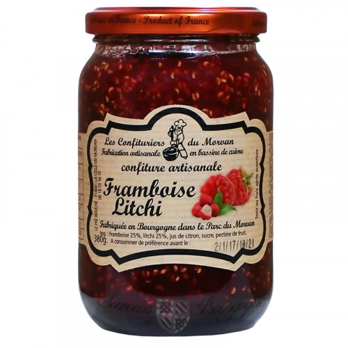 Confiture Framboise Litchi 380g Confiturier du Morvan