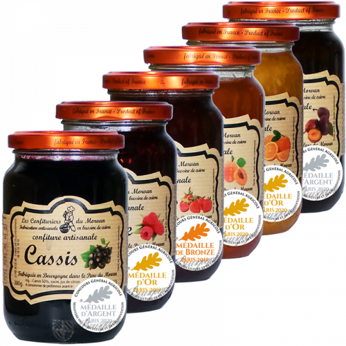 Lot des lauréats du CGA de 6 Confitures 380g - Confiturier du Morvan