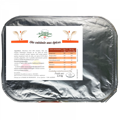 Oie cuisinée aux épices 2.4Kg - Frairie de Bourgogne