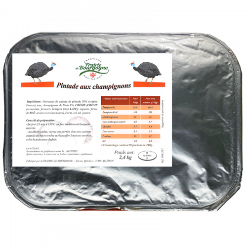 Pintade aux Champignons 2.2Kg - Frairie de Bourgogne