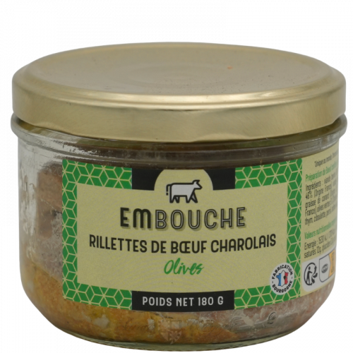 Rillettes de Bœuf Charolais aux Olives 180g - Terrines du Morvan