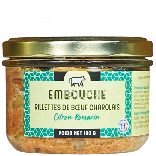 Rillettes de Bœuf Charolais au Citron et Romarin 180g - Terrines du Morvan