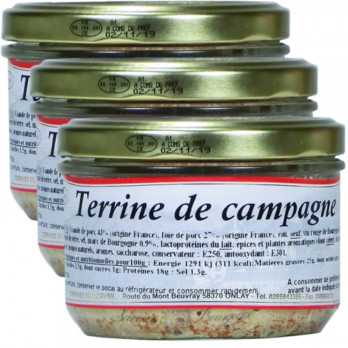 Terrine de Campagne 180g x 2 + 1 Gratuit
