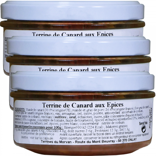 Terrine de Canard aux épices 140g x2 + 1 gratuit