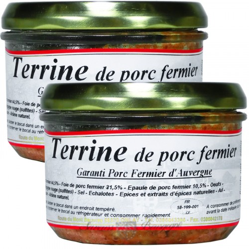 2 x Terrines de porc fermier aux châtaignes 200g