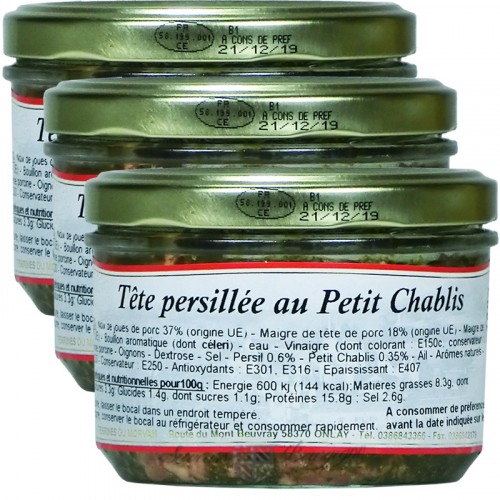 Tête Persillée au Petit Chablis 180g x 2 + 1 Gratuit