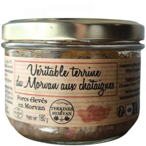 Véritable terrine du Morvan aux châtaignes 180g (Porcs élevés en Morvan)