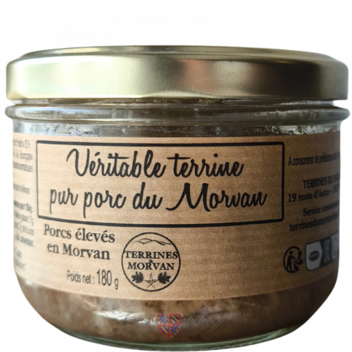 Véritable terrine pur porc du Morvan 180g (Porcs élevés en Morvan)