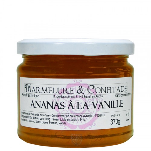 Confiture Ananas à la vanille 370g Marmelure & Confitade