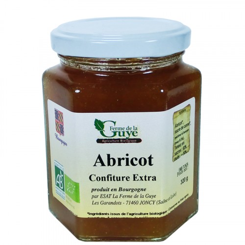 Confiture Abricot 320g Bio ferme de Guye