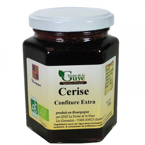 Confiture Cerise 320g Bio ferme de Guye