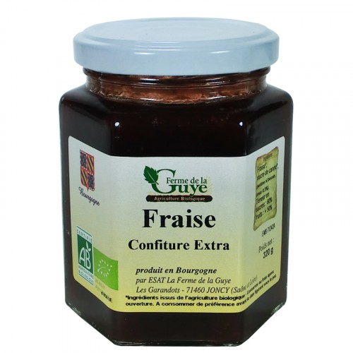 Confiture Fraise 320g Bio ferme de Guye