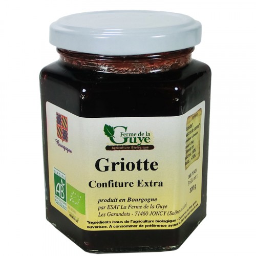 Confiture Griotte 320g bio ferme de Guye