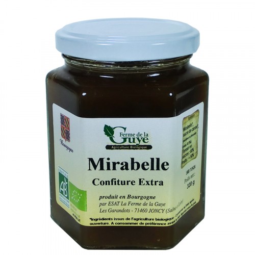 Confiture Mirabelle 320g bio ferme de Guye