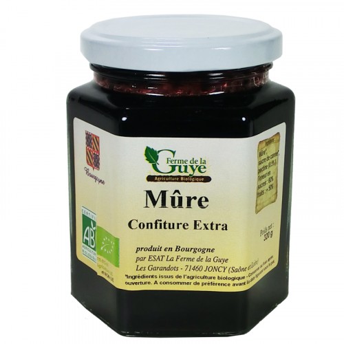 Confiture Mûre 320g bio ferme de Guye