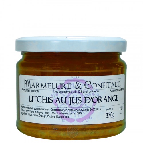 Confiture Litchis au jus d’orange 370g Marmelure & Confitade