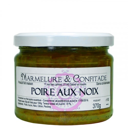 Confiture Poire aux noix 370g Marmelure & Confitade