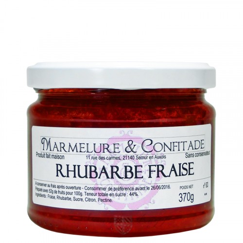 Confiture Rhubarbe et fraise 370g Marmelure & Confitade