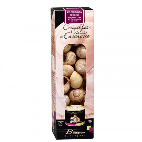 Escargots de Bourgogne "très gros" boîte 1/4 2Dz 125g avec coquilles Bourgogne Escargots