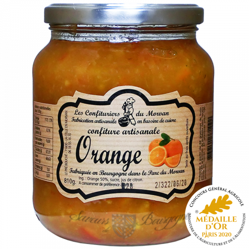 Confiture Orange 810g Confituriers du Morvan Médaille Or CGA 2020