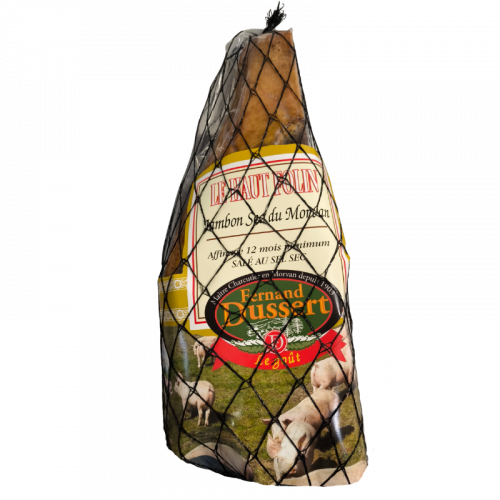 Demi Jambon Sec Porc plein air du Morvan 12 mois minimum 2600g Fernand Dussert