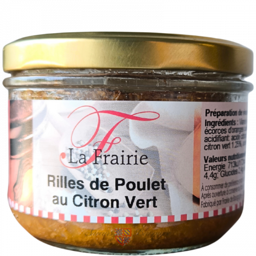 Rilles de Poulet au Citron Vert Ss porc Ss Alcool 180g - Frairie
