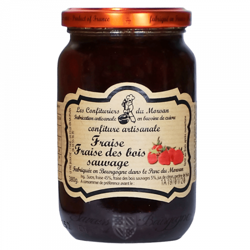 Confiture Fraise-Fraise des bois sauvages 380g Confiturier du Morvan
